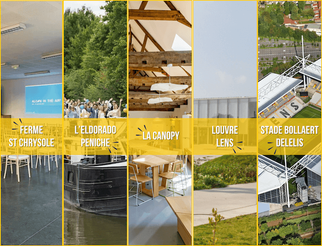 les 5 destinations d'Arcade Evénements agence événementiel, qui confectionne vos séminaire, team building et soirée sur mesure pour vos événement d'entreprise, événements privée tout cela dans la métropole lilloise